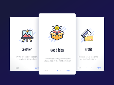 Onboarding sreens icon infographic mobile ui ux web design