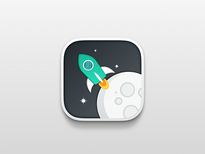 Space Icon app icon design graphic design icon ios practice rocket space