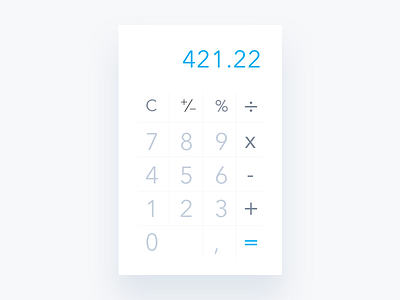 Daily UI #004 Calculator blue calculator clean dailyui form minimal minimalistic simple white