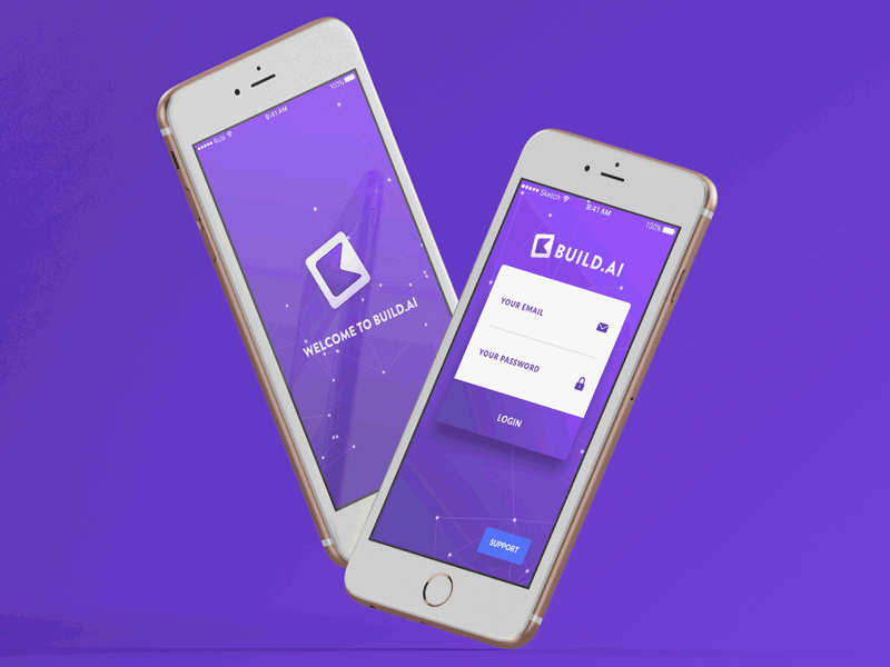 Company brand update: app login app brand branding ios login mockup purple startup