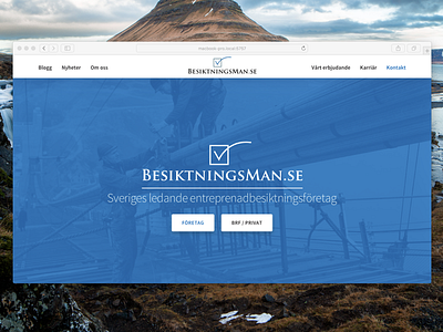 Besiktningsman.se landing page preview branding company construction corporate inspection landingpage website
