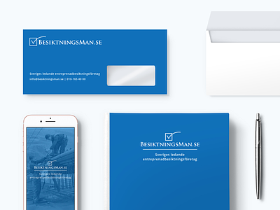 Besiktningsman.se brand mockup sample blue branding construction corporate guideline inspection mediums