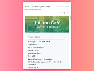 Daily UI #017 - Email Receipt