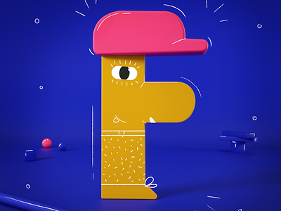 F 2d 36 days of type 36days 36daysoftype 3d character character design cinema4d mixed octane type typography
