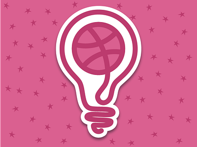 Dribbble challenge bulb badge basketball bulb challenge design dribbble idea simple sticker