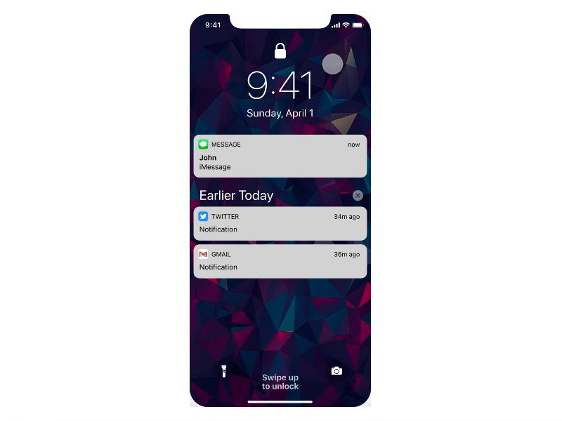 iPhone X secure notification