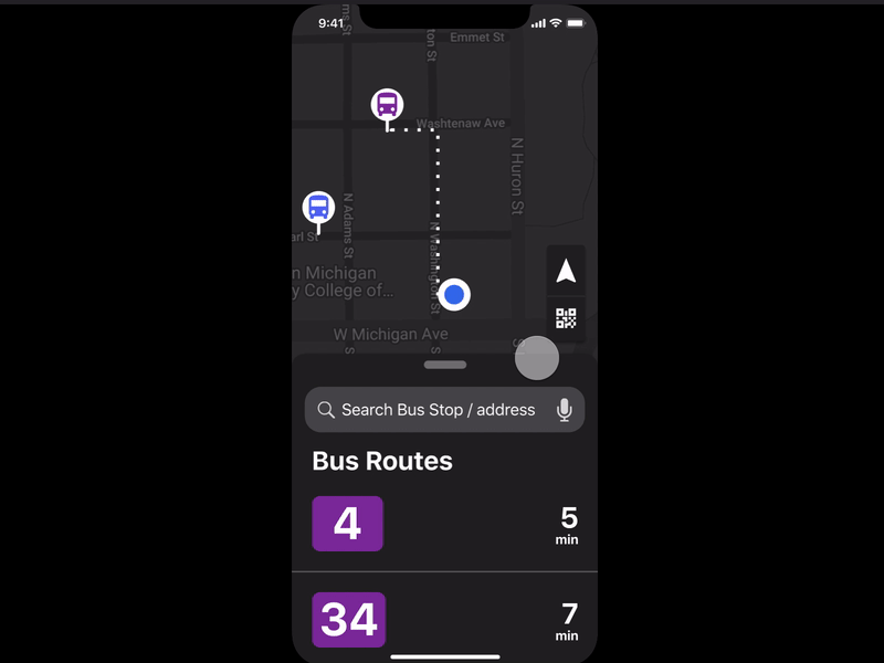 Interaction Design for a transit app ios app interface design interaction design iphone x sketch design iphone ios ui ux transit accessibility animation interaction