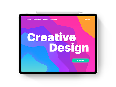 iPad Pro - Webpage apple color colorful colors design gradiant illustration ios ipad ipad pro minimal ui vibrant webpage