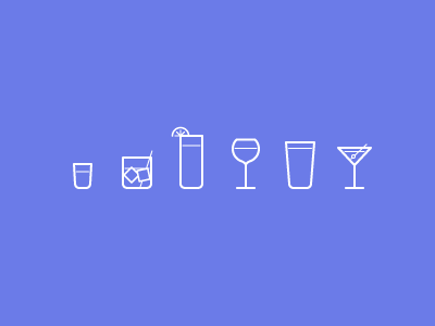 Drink Icons old-fashioned bar drinks glasses wine beer martini shot tumbler highball pint alcohol