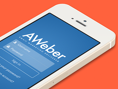 AWeber App - Login app aweber email login mobile password stats ui username