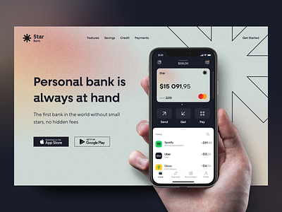 Star Bank | Mobile app bank app banking fintech landing mobile neobank