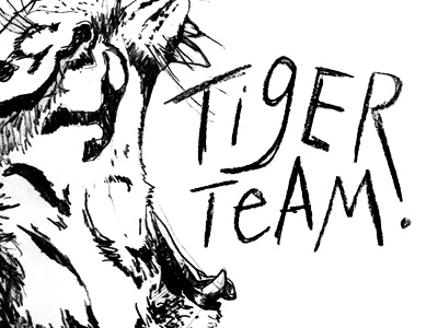 Tiger Team animals illustration lettering tiger