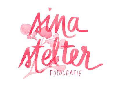 Sina Stelter photography logo botanical illustration hand lettering illustration lettering pink watercolor