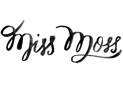 Miss Moss blog header hand lettering ink lettering script