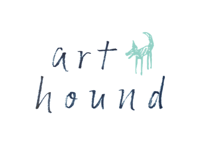 Art Hound art blog nameplate brush lettering hand lettering