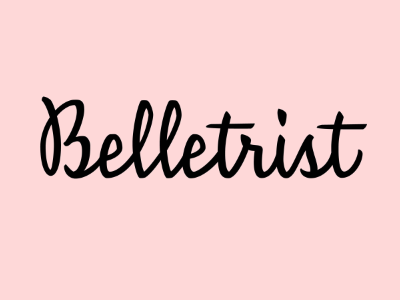 Belletrist Logotype belletrist book club branding hand lettering logotype millennial pink reading script