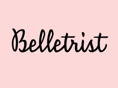 Belletrist Logotype script millennial pink book club reading belletrist branding logotype hand lettering