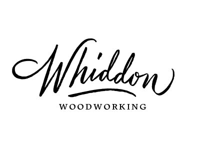 Full logo for Whiddon Woodworking baltimore brush lettering custom logo embury text hand lettering lettering logo design script woodworking