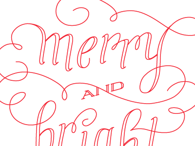 Merry and Bright holiday lettering