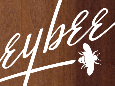 Honeybee guitars illustration lettering logo music