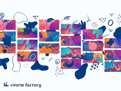 Course Factory Brand System app branding color design drawing education identity identity design illustraion illustration vector