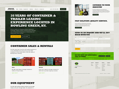Sprouse Container Leasing 02 branding cards design duotone form halftone home page identity identity design industrial landing page shipping container typography ui ux website website design