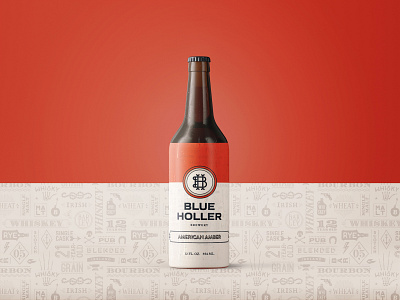 Blue Holler Brewery - Beer Bottle beer beer bottle beer label brand identity branding design identity identity design label logo logo mark mockup monogram packaging typography