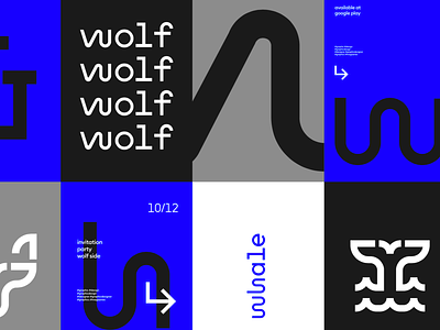 Wolf&Whale Branding animation art direction blue brand brand identity branding design design system icon illustration logo print typography web white