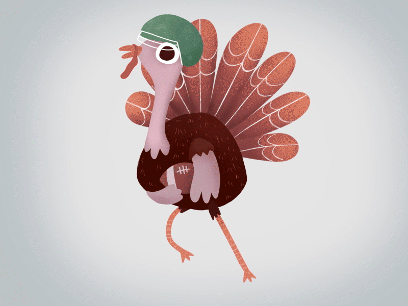 Turkey Trot 2d animation art bird character football illustration loop running thanksgiving trot turkey