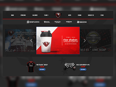 Rise Nation Web UI Design esports nation rise