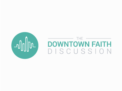 Downtown Faith Discussion branding circle city discussion downtown faith identity logo radio town waves