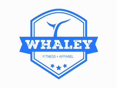 Whaley Fitness + Apparel apparel bodybuilding branding clothing fitness identity logo tail whale