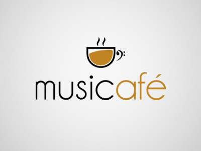 Music Cafe brand cafe coffee drink identity logo mug music shop starbucks