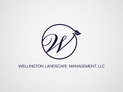 Wellington branding circle grass landscape logo management w wellington