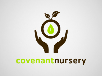Covenant Nursery children church circle covenant cross drop growth hands kids ministry leaf logo ministry nursery