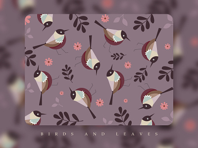 Birds and Leaves design flat illustration vector