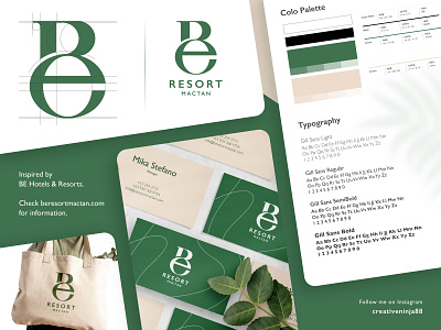 BE Resort Mactan | Logo Design beautiful branding creative creativeninja design dribbble elegant graphic graphic design green illustrator inspiration letters logo monogram nature portfolio resort simple