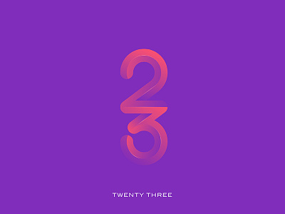 Twenty Three creativeninja dribbble gradient illustrator logo numbers simple