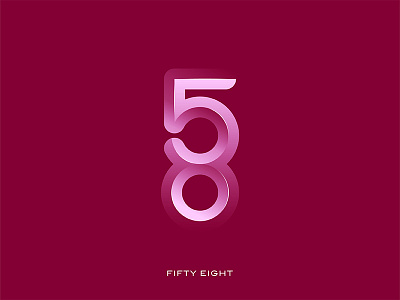 Fifty Eight creativeninja dribbble gradient illustrator logo numbers simple