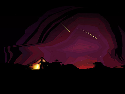 Science In The Sahara background beautiful camping desert dribbble graphic illustrator landscape lighthouse mesh photoshop sahara