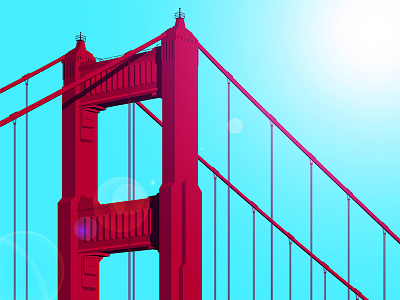 Golden Gate Bridge behance bridge creative dribbble golden gate bridge graphic illustration illustrator photoshop