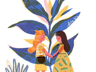 friendship artwork character editorial illustration friend illustration