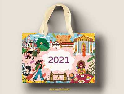 2021 art artwork character graphicdesign illustration paper bag travel