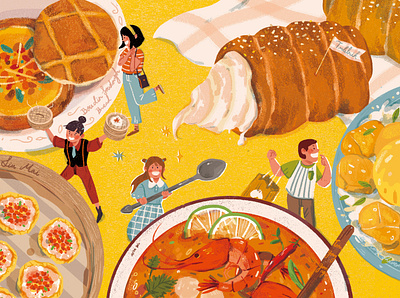 cuisine art editorial illustration food illustration illustration soup taiwan