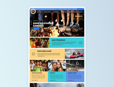 Emma Kaufmann Camp Website design icon illustration responsive typography ui ux vector website