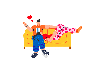 Happy Time couple design drawing husband illustration love people peoples sleep vector