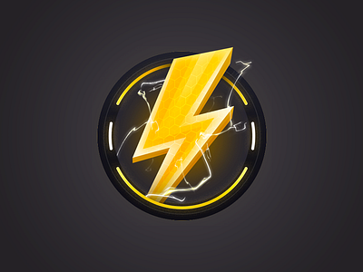 Thuder Icon art design flash icon illustration lightning logo medal thuder ui yellow