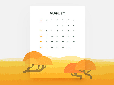 Calendar of August