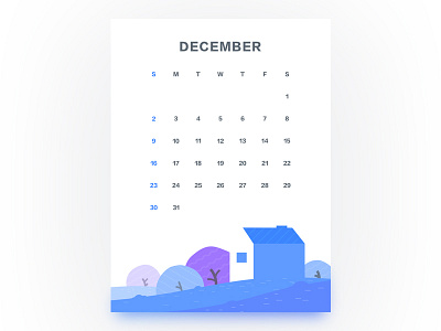 December calendar illustration ui