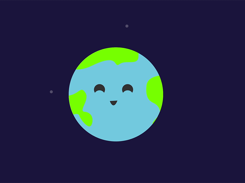 Happy Earth animation design vector